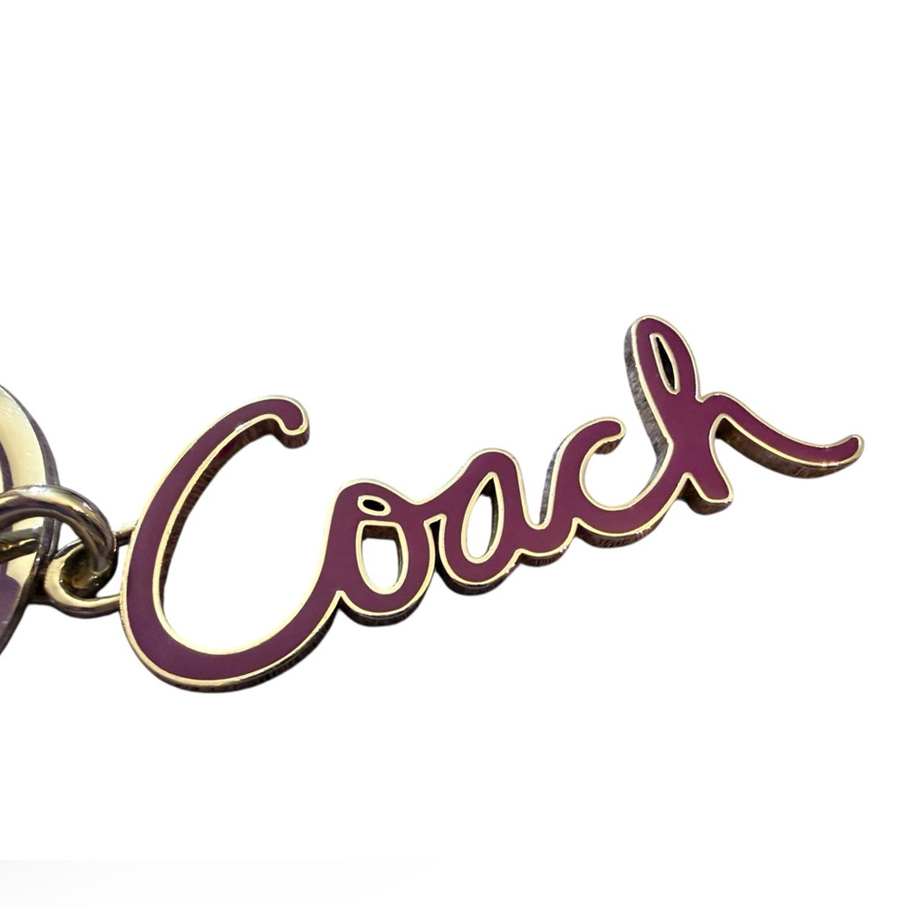Coach Purple and Silver Script Logo Keychain - Picture 3 of 9